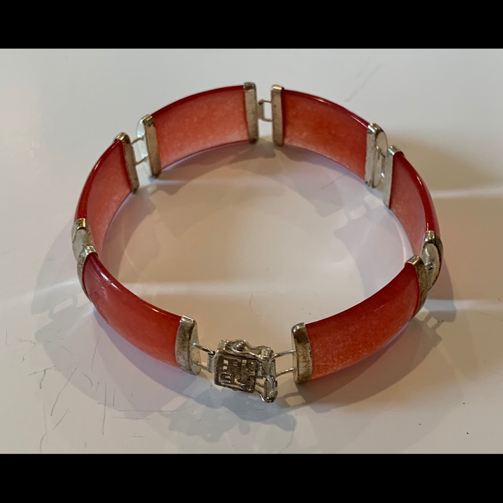 925 Silver Fine Quality Line & Jadestone Bracelet